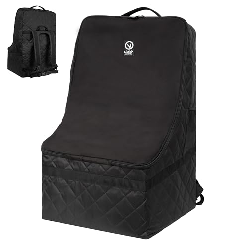 Image of V VOLKGO Extra Padded Car Seat Travel Bag for Airplane, Heavy Duty Car Seat Bags for Air Travel Large Durable Carseat Carrier Bag, Airport Gate Check Bag with Padded Shoulder Strap