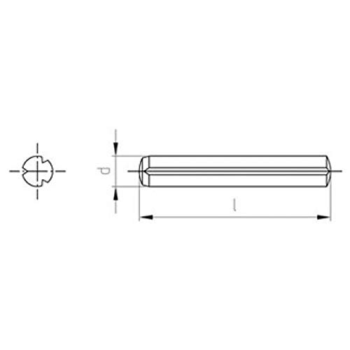 Zylinderkerbstifte DIN 1473 1.4305 6X60 (VPE 100 Stk)