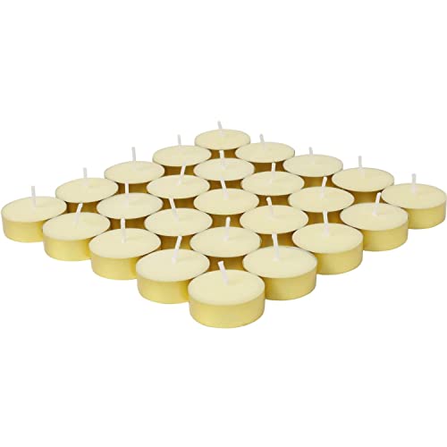 Image of Welburn Veda&Co Ghee Tealight Candles - Pack of 25, Upto 4 Hours Burning Time, Pure Cow Ghee Diya for Puja in Beautiful Gold Color Cup, Candles for Home Decor, Pooja, Home, Temple (Pack of 25)