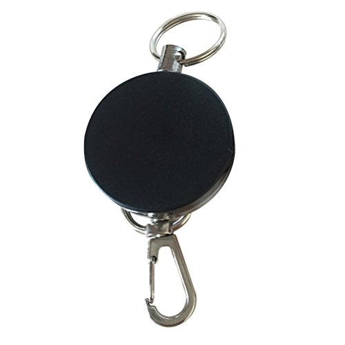 WINOMO 2pcs Retractable Keychain Badge Reel Recoil Holder Heavy Duty Carabiner
