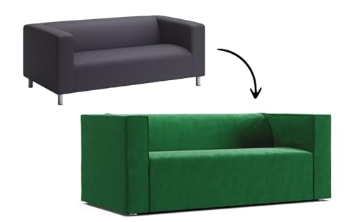 Comfort Works Funda Klippan única Personalizada, Fundas de Terciopelo de diseñador Que admiten Mascotas para Adaptarse a IKEA Klippan sofá de 2 plazas Loveseat (Terciopelo Esmeralda)