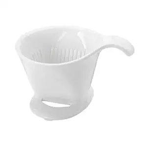 Drips and Grind Ceramic Coffee Dripper | Simple Design for Quick & Easy Brewing | Large & Durable Body for Adding & Retaining Heat | Open Base for Checking Coffee Level | Pour Over Coffee Drip