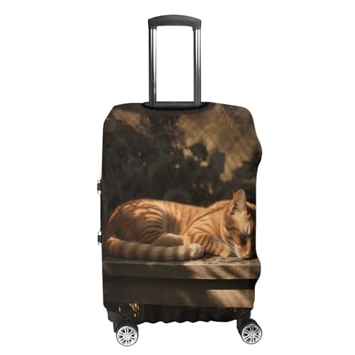 Orange Cat Sleeping Luggage Cover, Washable Elastic Suitcase Cover Protector Fit 18-32 Inch Luggage4