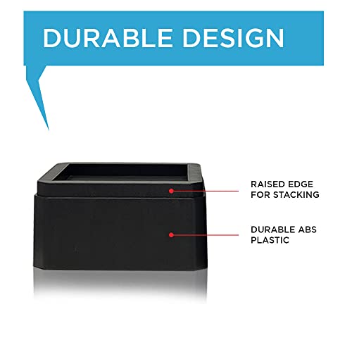 Duracasa 3 Inch Bed Risers - Heavy-Duty Couch/Furniture Risers, Stackable, Fits Up To 5.5 Inch Bed Leg, Creates An Additional 3 Inches Of Height Or Storage! Table Or Sofa Riser (4, 3 Inch Black) #TOP5