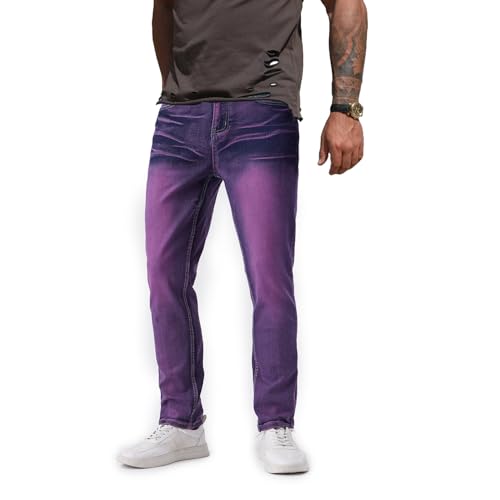 Jeans for Men Stretch Slim Fit Denim Comfort Flex Waist Colored Pants Strechy Regular Fit Tapered Leg4