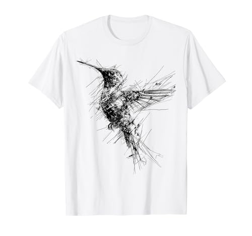 Kolibri Kunst Zeichnung Tier Abstrakt Grafik Kolibri T-Shirt