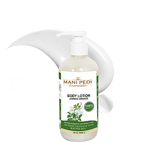 Image of THE MANI PEDI ESSENTIALS Jasmine & Orange Body Lotion for Men & Women with SPF 30 for Normal, Dry & Sensitive Skin | for Intense Hydration & Deep Moisturization - 300 ml
