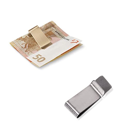 WAFJAMF Small Men's Slim Money Clip Stainless Steel Credit Business Card Holder Pocket Cash Wallet4