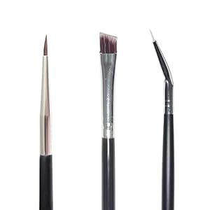 DogieLyn Eye Makeup Gel Eyeliner Brushes – Ultra Fine Bent Eyeliner Brush Angled Eye Define Pointed Round Brush Kit