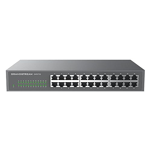 Image of Grandstream GWN7703 | 24-Port Gigabit Ethernet Unmanaged Network Switch | Plug & Play | Desktop /Rack-Mount | Metal Design