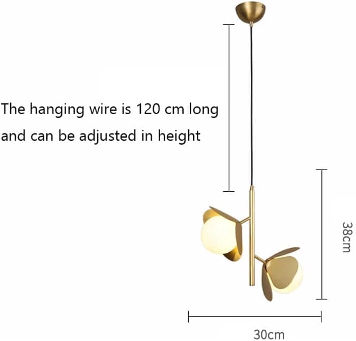 Lustre d'éclairage en cuivre véritable et boule de verre G9