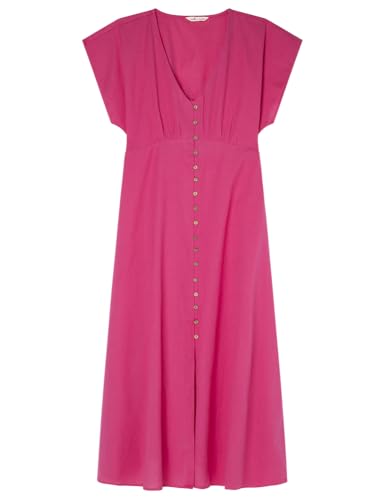 SPRINGFILED Vestido Midi Botones Lino, Vestido Mujer, purple, 34