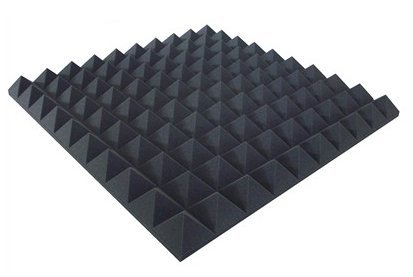 Pannello fonoassorbente 100x100x10 Cm piramidale per correzione audio in poliuretano