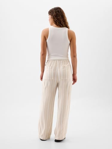 Image of Gap Womens Wide Leg Linen Pull on Pant
