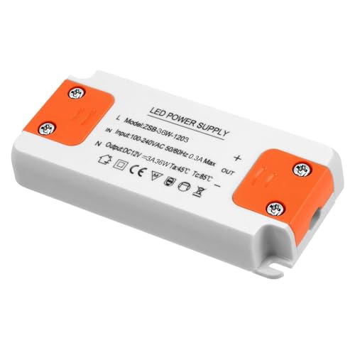 Transformateur 220V 12V LED 36W,Transformateur LED Entrée 220-240V sortie DC 12V 3A 12W,Convertisseur Transformateur 220v 12v,pour Lampes HalogèNes...