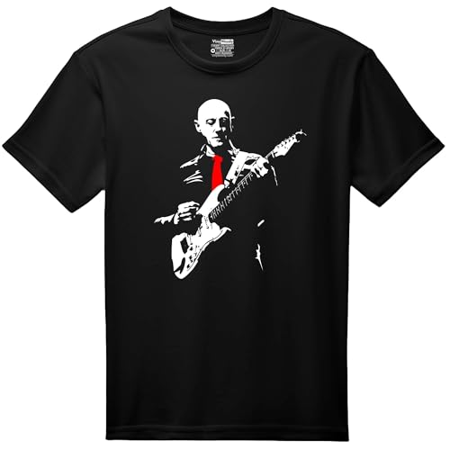 VINY WOODY Punk Rock Español Camiseta Gráfica Negra Hombre, Diseño Músico con Guitarra, Algodón Jersey, Manga Corta Cuello Redondo, Estilo Casual Rock (FR/ES, Letras, M