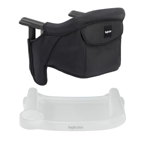 Image of Inglesina Black Fast Table Chair with Clear Fast Dining Tray
