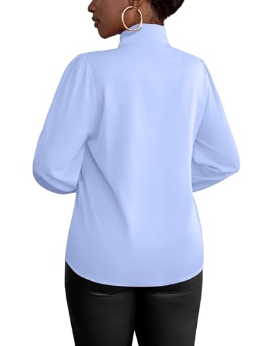 Image of Vrtige Women's Bow Tie Neck Long Sleeve Elegant Blouse Shirt Top