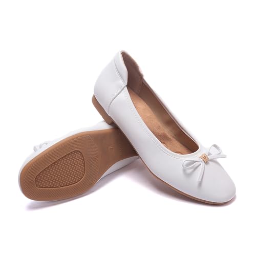 Image of Women's Comfortable Round Toe Bow Ballet Flats Shoes