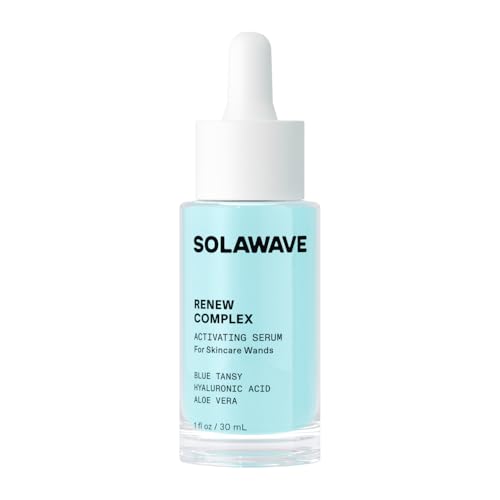Solawave Renew Complex Red Light Therapy Activation Serum for Face & Neck | Pairs with LED Facial Wand Device | Hydrates & Plumps the Skin | Blue Tansy, Aloe Vera, Hyaluronic Acid (1 Oz)