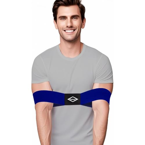 Image of Scott Edward Golf Swing Aids Pro Power Band Wrist Brace Smooth and Connect-Easy Correct Training Swing Gesture Alignment Practice Tool for Golf Beginners (Blue Arm Band)
