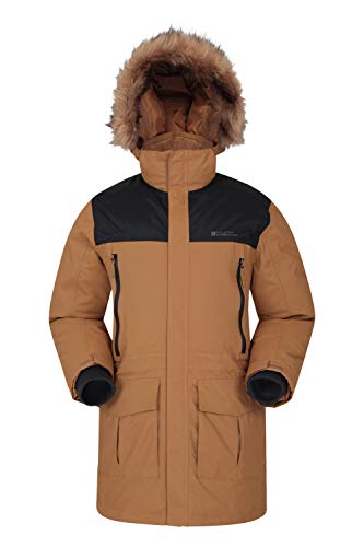 Mountain Warehouse Antarctic Mens Waterproof Puffer Rain Jacket Tan Medium