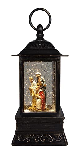 OPPORTUNITIES Decorative Christmas Lantern with Nativity Wisemen, 10.5”