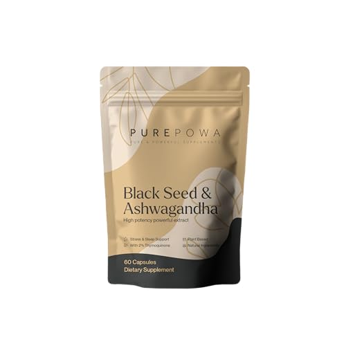Blackseed and Ashwagandha High Potency Extract Capsules, Pure and Potent, Vegan