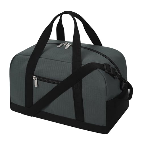 18L Bolsa De Gimnasio - 14 Pulgada Pequeña Bolsa De Viaje Ligero para Fin De Deportivo/Semana/Durante La Noche 35x20x20cm-Gris Oscuro