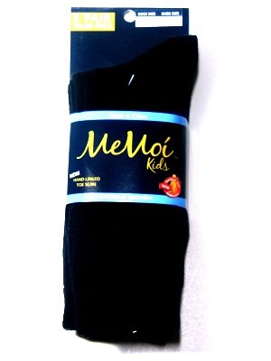 Memoi Boys' Cotton Dress Craw Socks 3-pack (Black, 6-7)