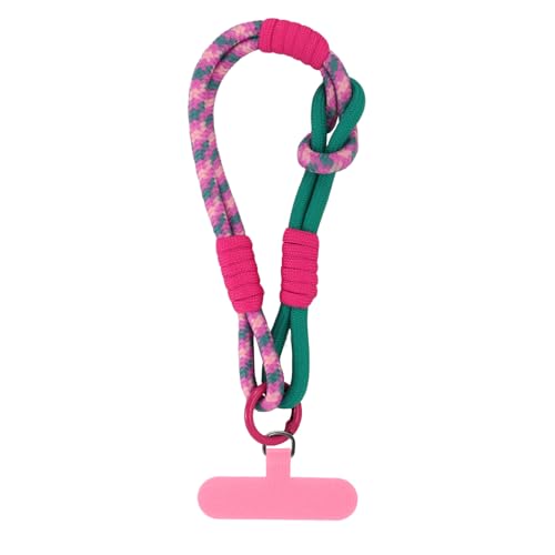 Votvloay Cordón para Movil Universal con Llavero y Parche,Cadena Corta Colgante para Teléfono Compatible con Todos Los Teléfonos Inteligentes y la Mayoría de los Funda-Rosa roja