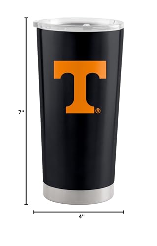 Image of Logo Brands 20 oz Powder Coat Tumbler- Insulated Tumbler with Lid for Water, Iced Tea or Coffee, Smoothie and More