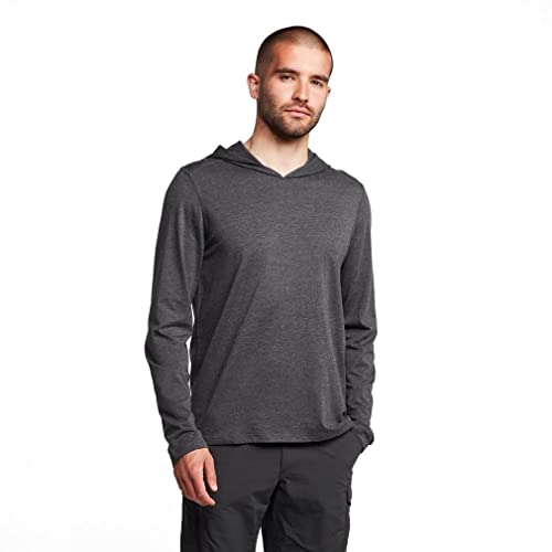 prAna Hooded T-Shirt Standard Fit Medium Heather Grey LG
