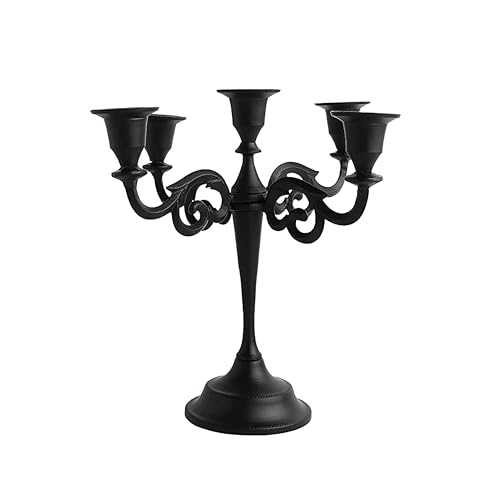 Rely+ 5 Arm Matte Black Candelabra Taper Candle Holders...