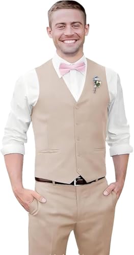 Men's 2 Piece Set Mens Suits Slim Fit Vest and Pants Set for Wedding Groom Formal