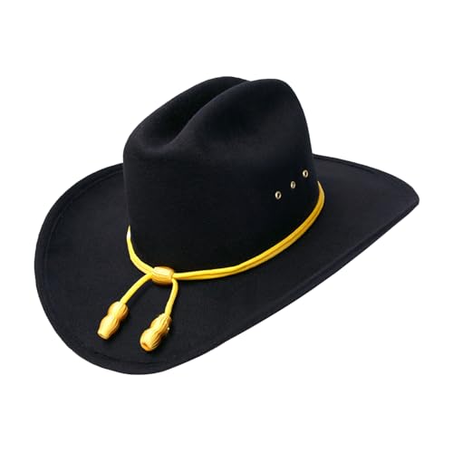 Western Express Black Felt Finish Cattleman Cowboy Hat with Cavalry Hat Band | Cowboy & Cowgirl Hats for Men and Women