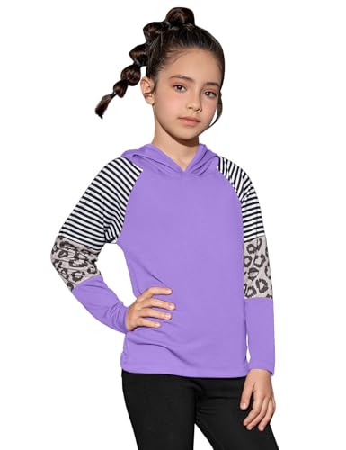 Image of Perfashion Girls Long Sleeve Shirt Hoodie Active Tee Pullover Top with Thumb Hole Workout Running 6-15Years