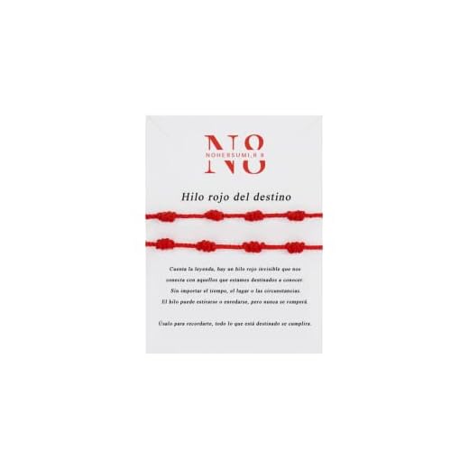 N8 NOHERSUMI R 8 Hilo Rojo 2 PULSERAS 7 Nudos Echas A Mano,INCLUYE TARJETA CON SIGNIFICADO, Unisex, muy adaptable.