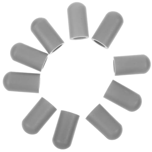 Toddmomy 10pcs Drumstick Tips Drum Mute Protection Caps for Practice Easy to Install Enhance Skills Lightweight Fits Drumsticks Grey Color