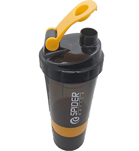 Image of Protein Shaker Bottle / 100% Leakproof Guarantee Sipper Bottle Ideal for Protein Shaker Bottle / 500ml with 2 Storage Compartment Cup for Gym, Yoga, Hiking, Cycling, BPA Free Material