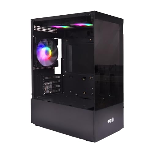 GEONIX Tempered_Glass X30 ATX Gaming Cabinet/Computer Case with 3 RGB Fans,USB 2.0 Slot,2 HDD Slots,USB 3.0 Slot,7 Expansion Pci Sockets,Top Mounted Mic and Audio Port(Black) (B0D94713DM) Amazon Price History, Amazon Price Tracker