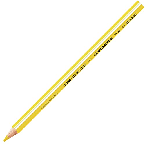 Image of STABILO Trio Thick Triangular Coloured Pencil - Case of 12 + Sharpener - Assorted Colours