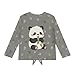 Hucavortre Cute Panda Girls Long Sleeve Shirts Cute Sweatshirt Kids Crewneck Basic Printed Tees Tie Knot Front Tops for Teen Girl