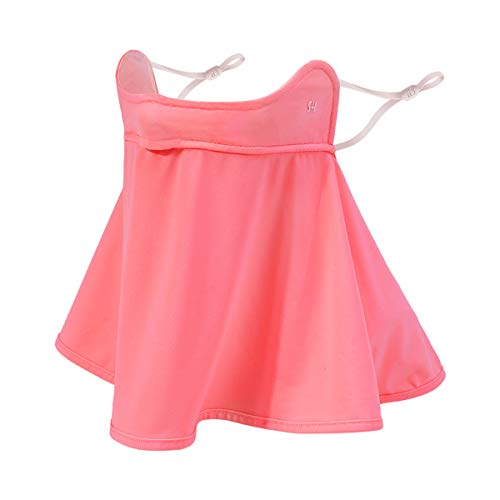 WRELS UPF 50+ Unisex Breathable Cooling Face Cover Women Men Sun UV Protection Earloop Neck Gaiter Scarf for Summer Outdoor Activities,Rose Red