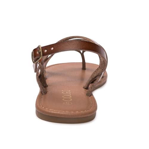 Image of Colgo Women's Summer Strappy Flat Sandals, Adjustable Casual Fisherman Sandal with Open Toe Slingback Gladiator Sandals