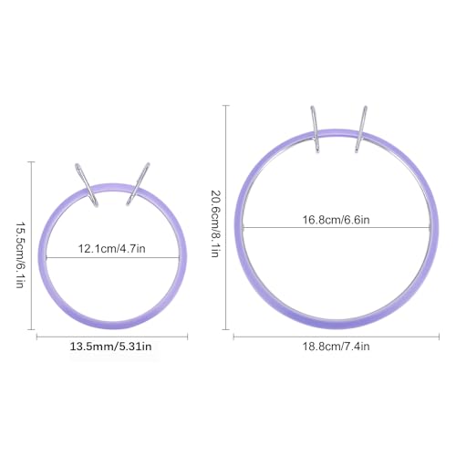 Image of GORGECRAFT 2 Sizes Metal Spring Tension Embroidery Hoops Tension Stich Hoop Set Circle Round Frame Art Craft for Sewing (4.7 inch, 6.6 inch)