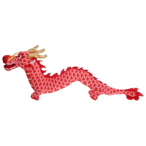 Cabilock Chinese Dragon Stuffed Animal Chinese New Year Stuffed Animals Plush Toy Lunar Year Mascot Doll Spring Festival Decoration New Year 60cm Red