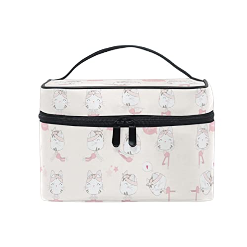 Bebé Animal Lindo Conejo Rosa Organizador Bolsa de Cosméticos Bolsas Neceseres de Maquillaje Estuche de Aseo de Tocador para Mujeres Señoras Niñas Cover
