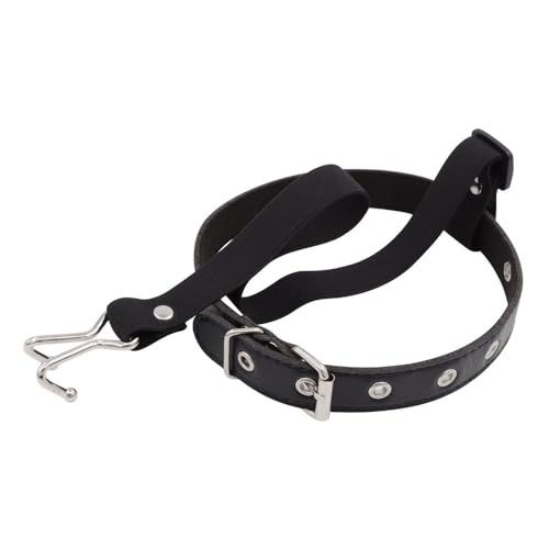 Leather Choker Neck Collar Necklace with Metal Nose Hook Buckle Halloween Choker Adjustable Pin Buckle Necklace for Cosplay Neck Accessories for Women2