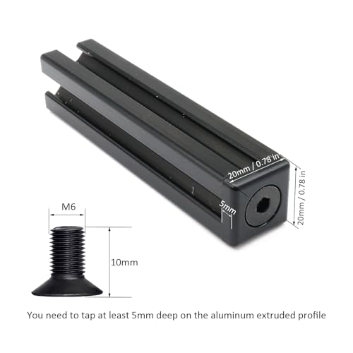 Image of 10Pcs 2020 Aluminum Extrusion T Slot End Cap Bracket 20 Series Extruded Hardware Cover with Screws for 20 /20 2040 T V Slot Black Aluminum Profile Frame Fitting